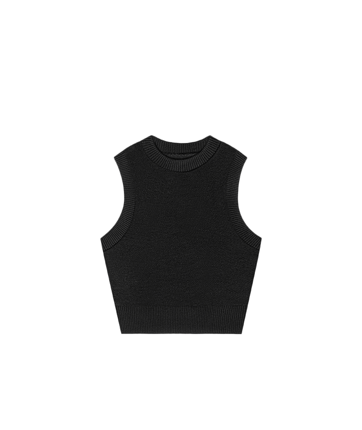 Loopback Racer Crop Top - Black | Manière De Voir USA