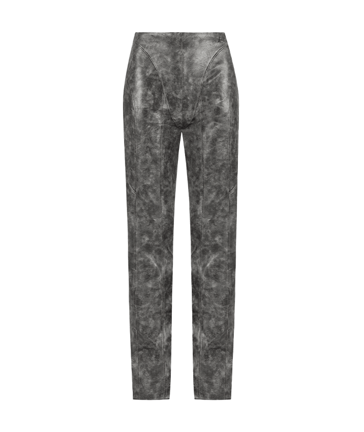 Vintage Vegan Leather Trousers - Grey | Manière De Voir USA
