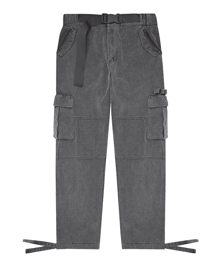 Belted Cargo Pants - Washed Grey | Manière De Voir EU