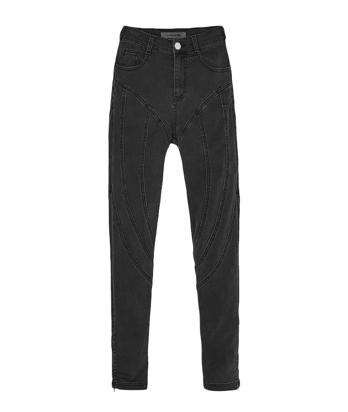 Contour Seam Detail Skinny Jeans - Washed Black | Manière De Voir USA