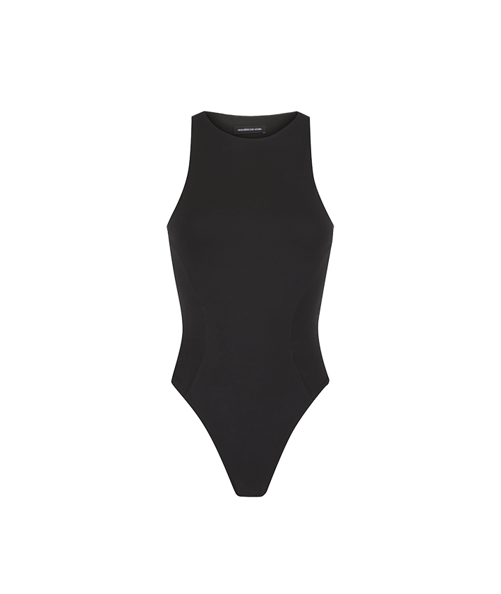 Éternelle Racer Neck Bodysuit - Black | Manière De Voir USA