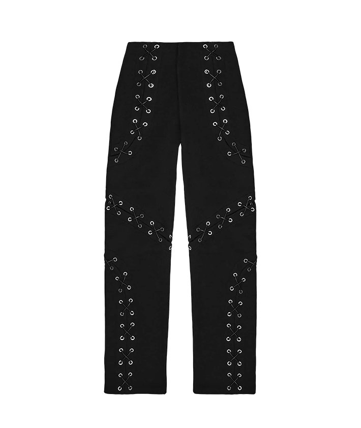 Lace Up Joggers - Black | Manière De Voir