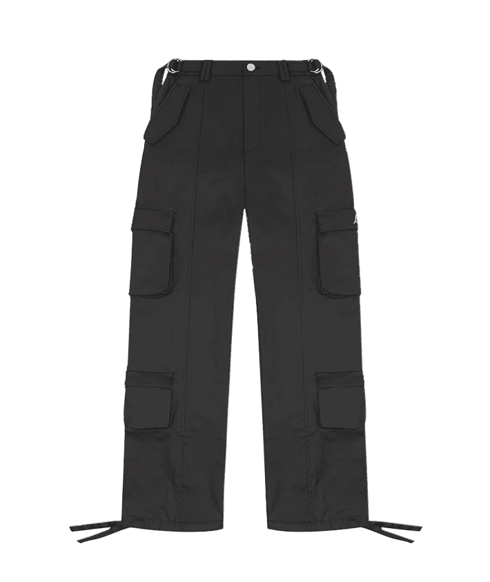 Mid Rise Waxed Cargo Pants - Black | Manière De Voir