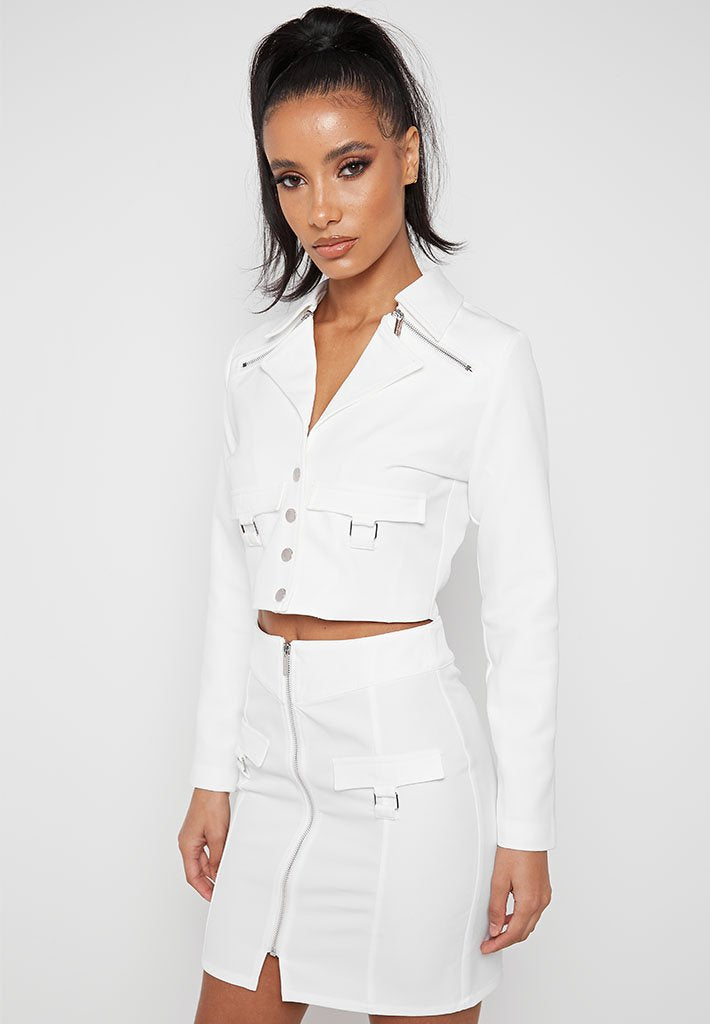 white cropped jacket