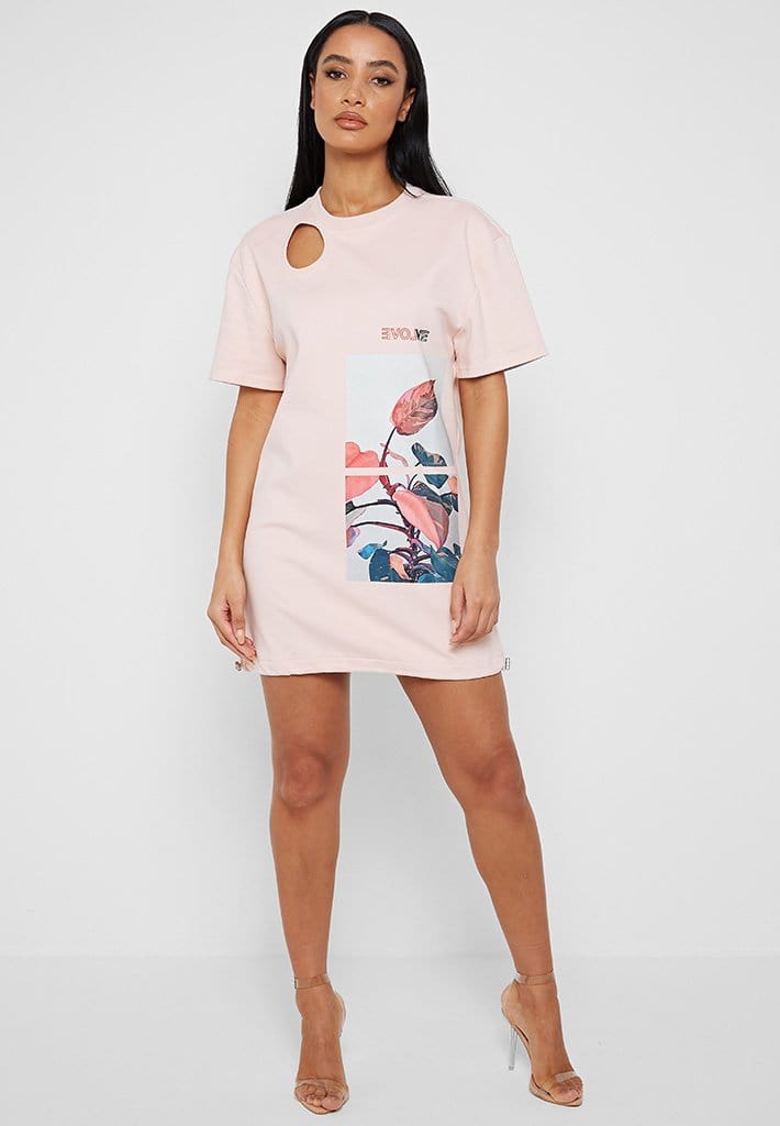 Oversized T-shirt Dress Pink