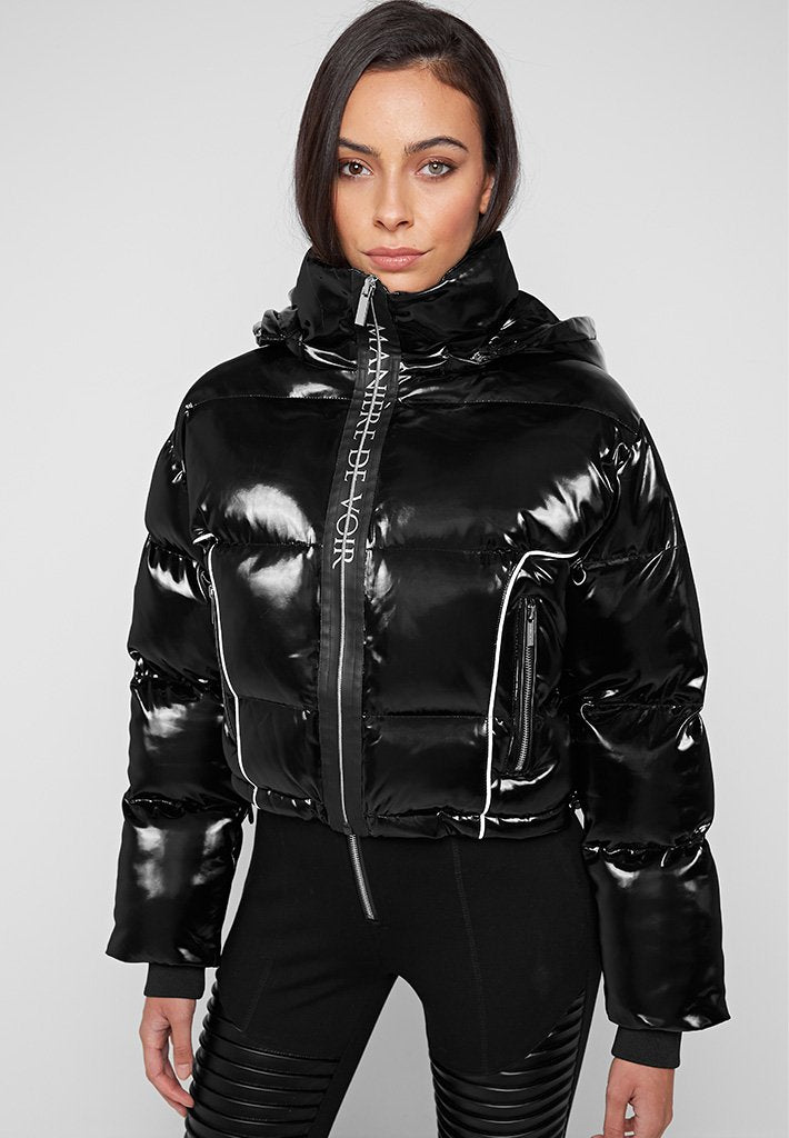 black shine puffer jacket