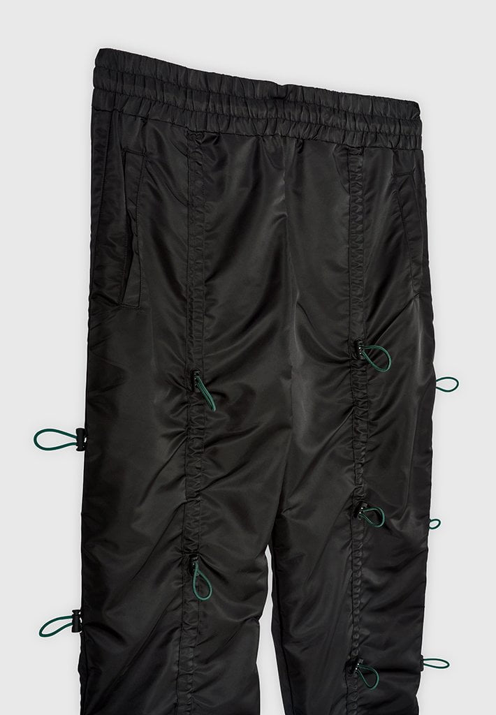 Nylon Bungee Cargo Pants Black Green Manière De Voir USA