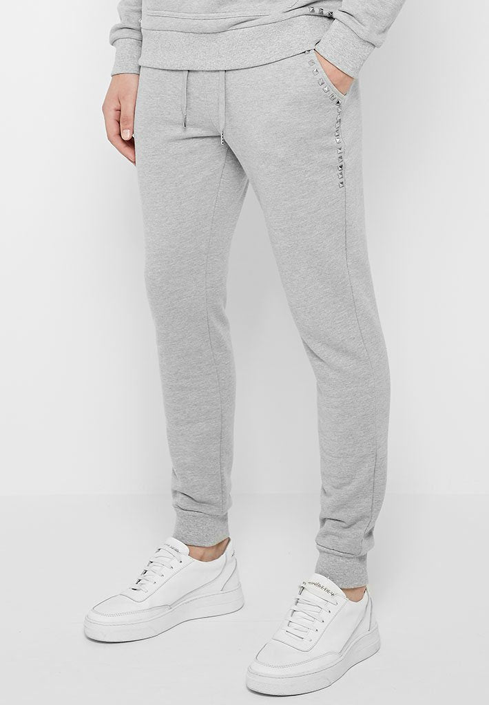 grey branded joggers