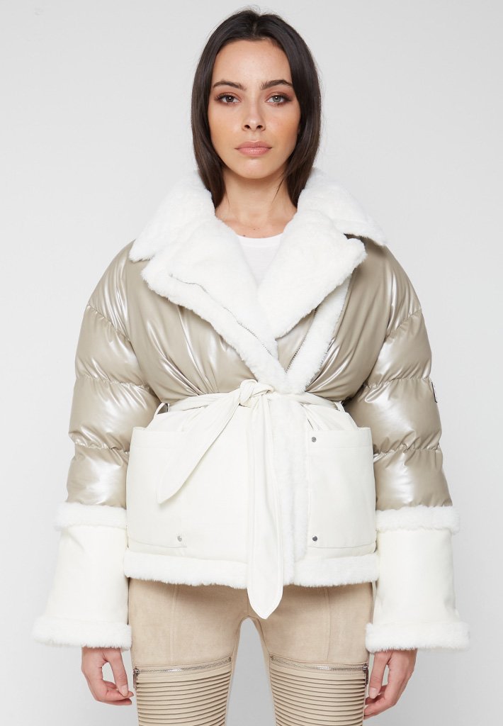 wrap puffer jacket