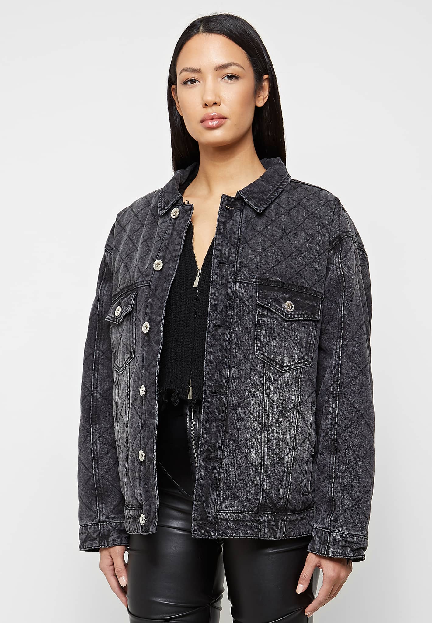 quilted trucker jacket