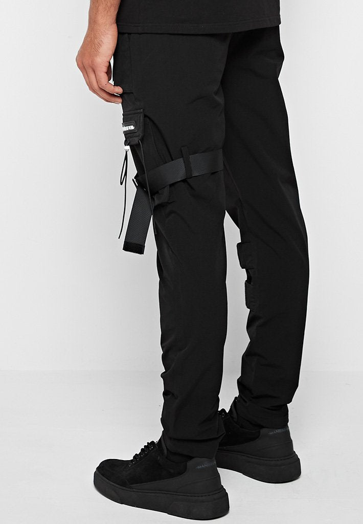 Velcro Strap Cargo Pants - Black 