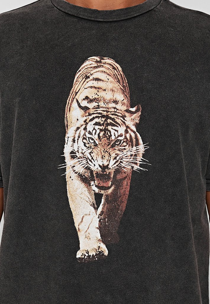 black shirt with tiger