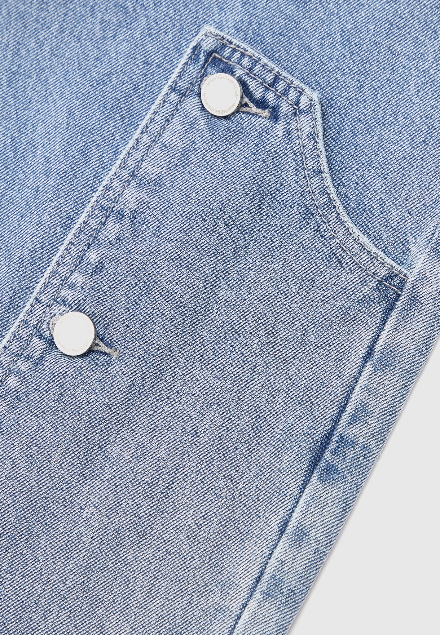 Button Down Overlay Mom Jeans - Mid Blue | Manière De Voir