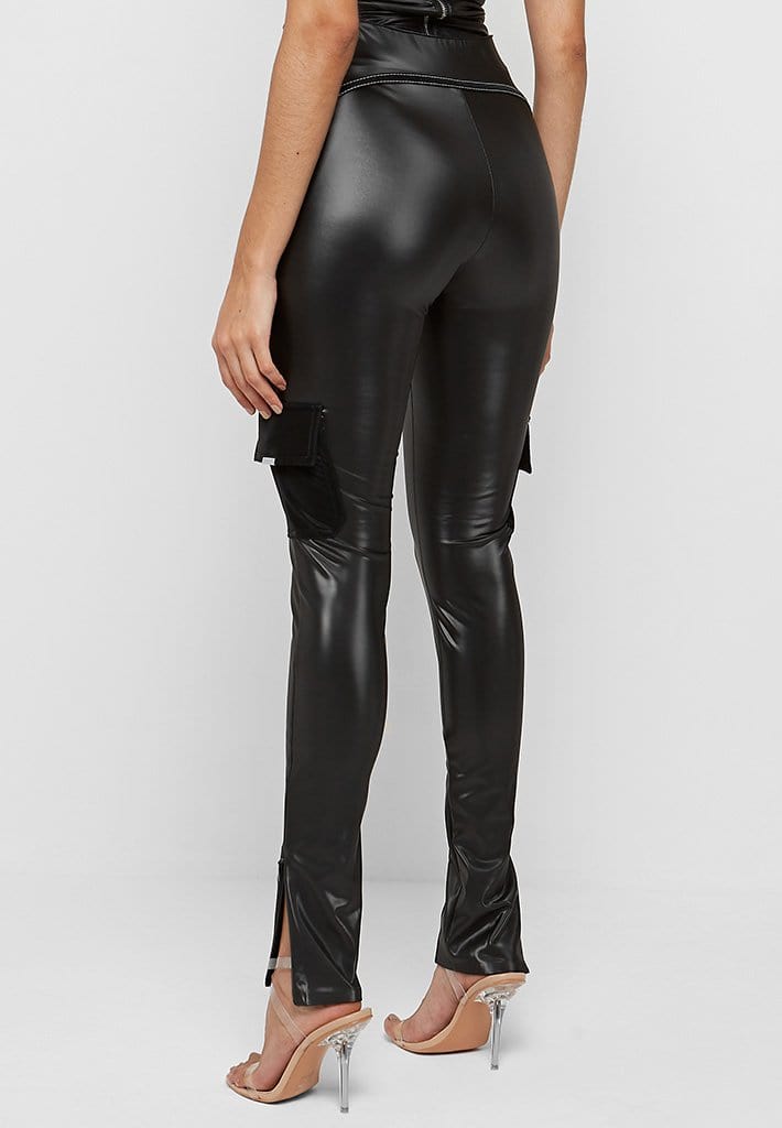 High Shine Raised Seam Leggings - Black | Manière De Voir