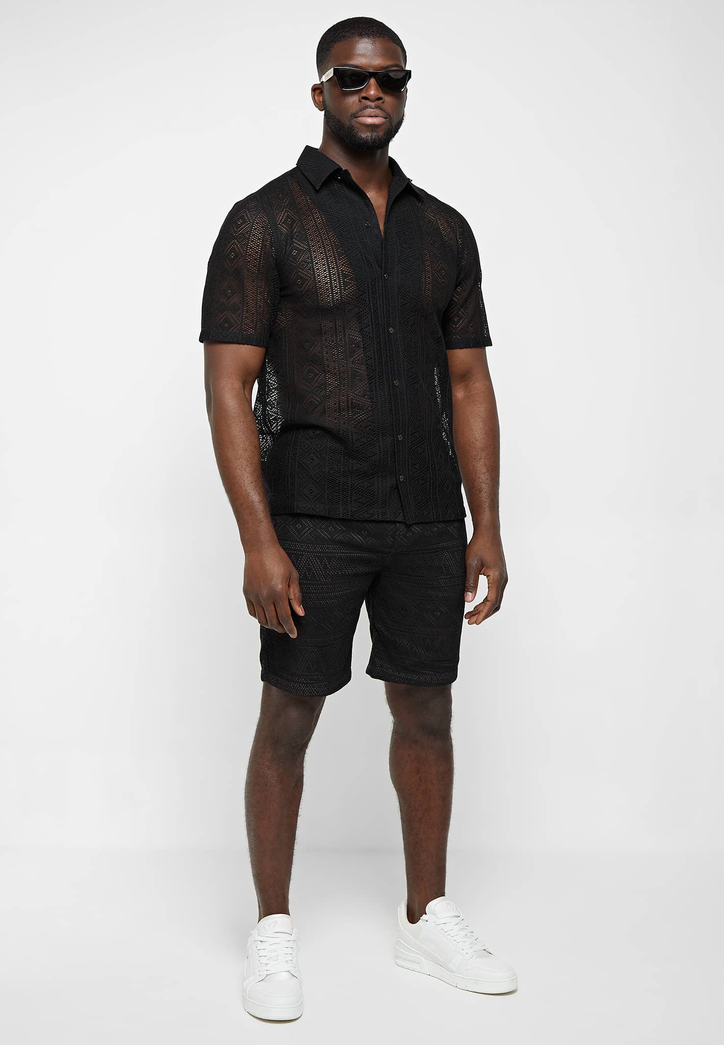 Lace Resort Shirt - Black | Manière De Voir