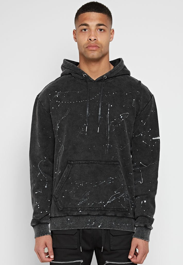 black paint splatter hoodie