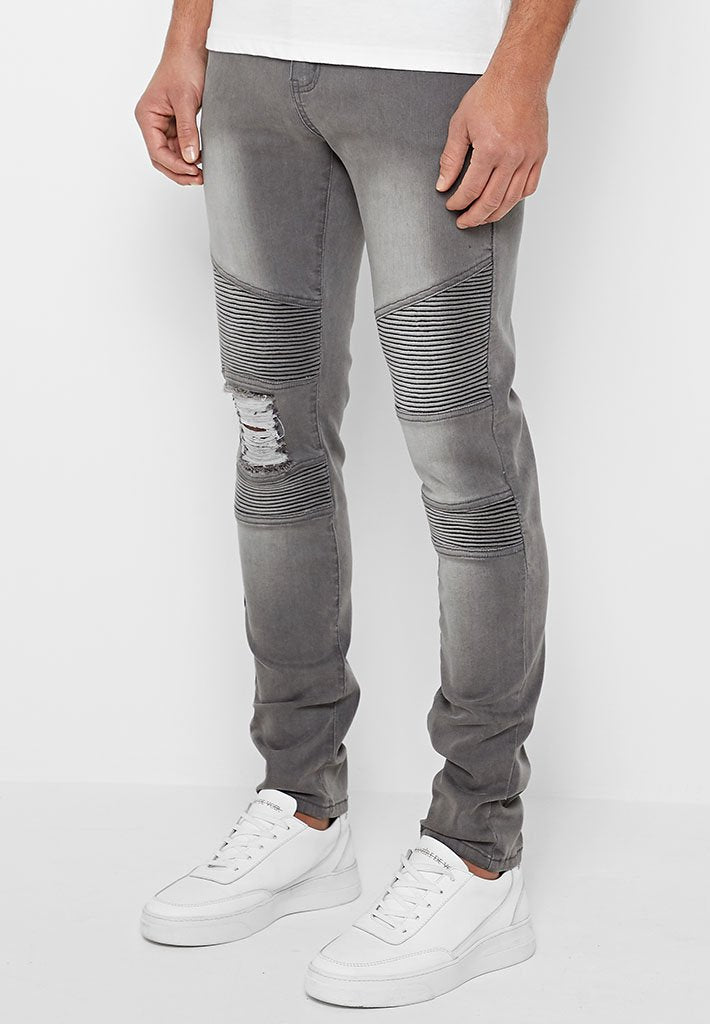 grey distressed jeans