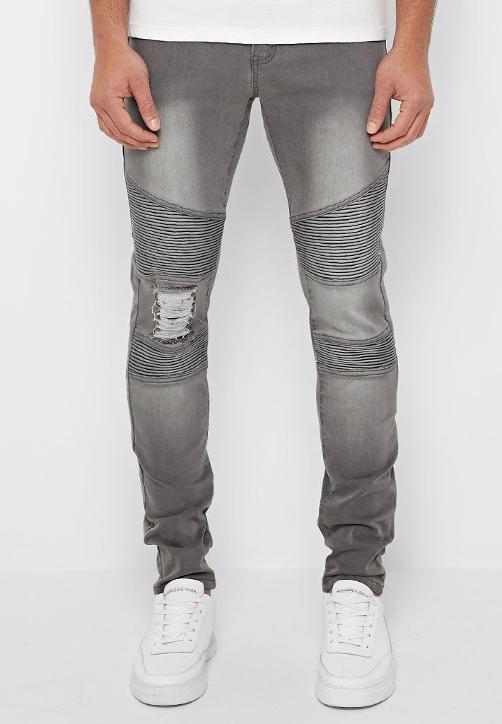 gray distressed jeans