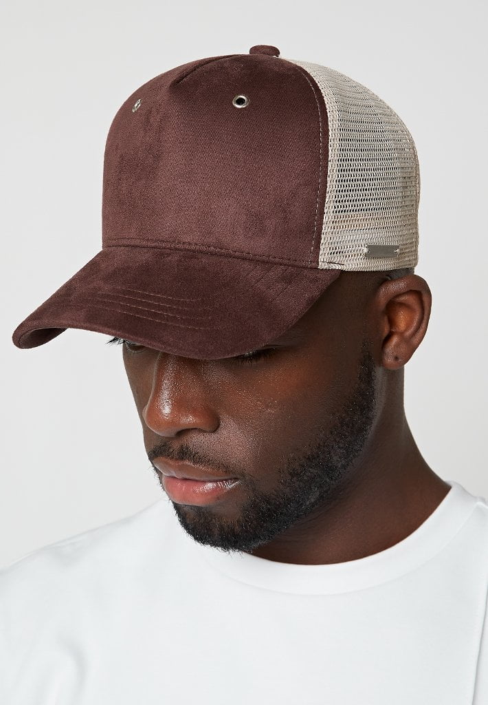 Mesh Trucker Cap Brown Beige Maniere De Voir