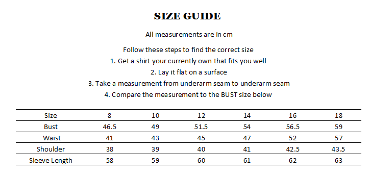 Sizing Guide – Black Colt Clothing