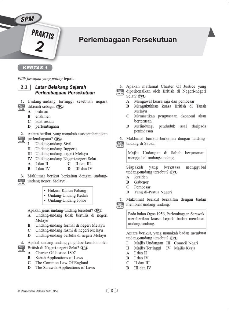 Pelangi 2021: Latihan Praktis Hebat! Sejarah Tingkatan 5