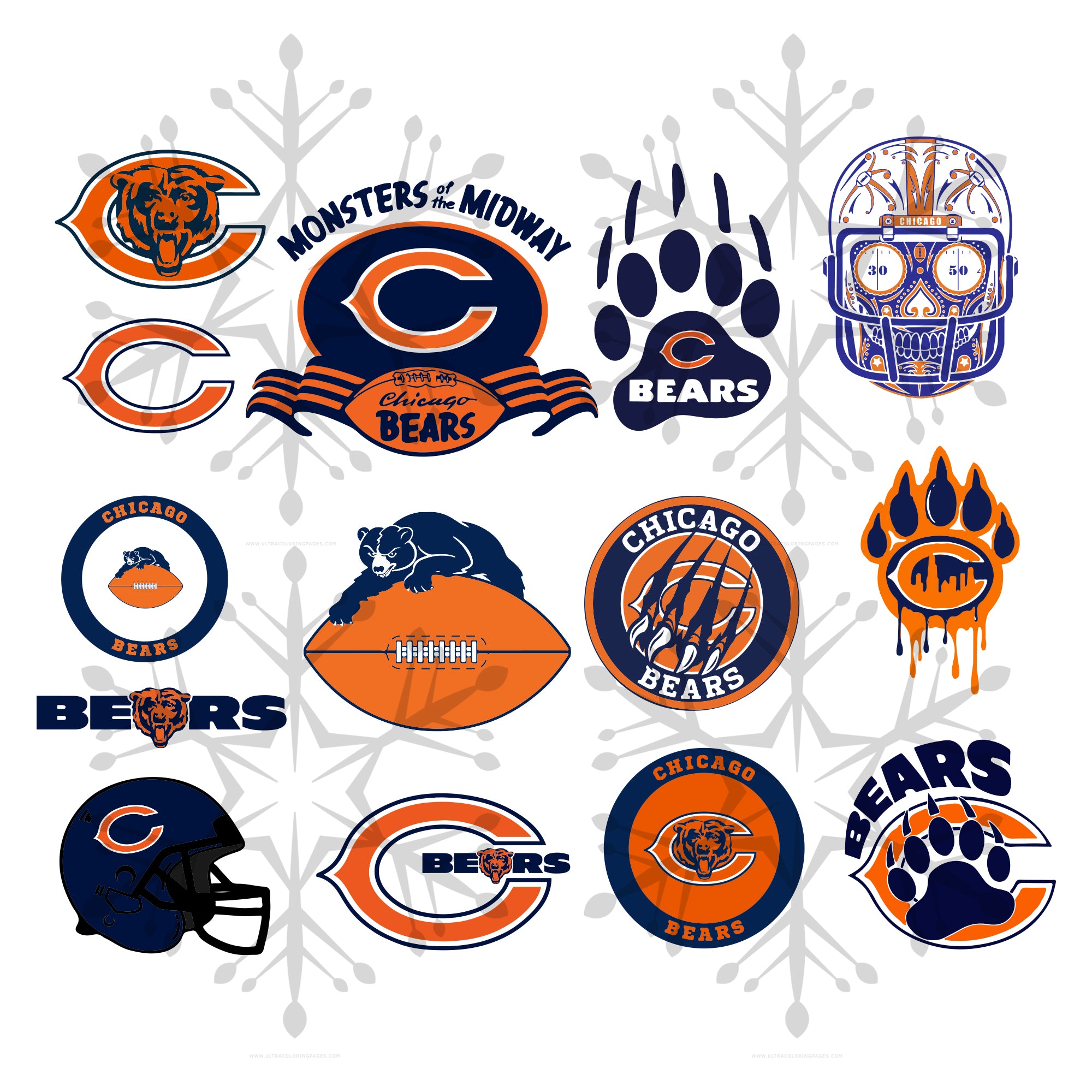 Download Art Collectibles Clip Art 15 Styles Chicago Bears Svg Sports Svg Bundle Football Svg Svg Files For Cricut