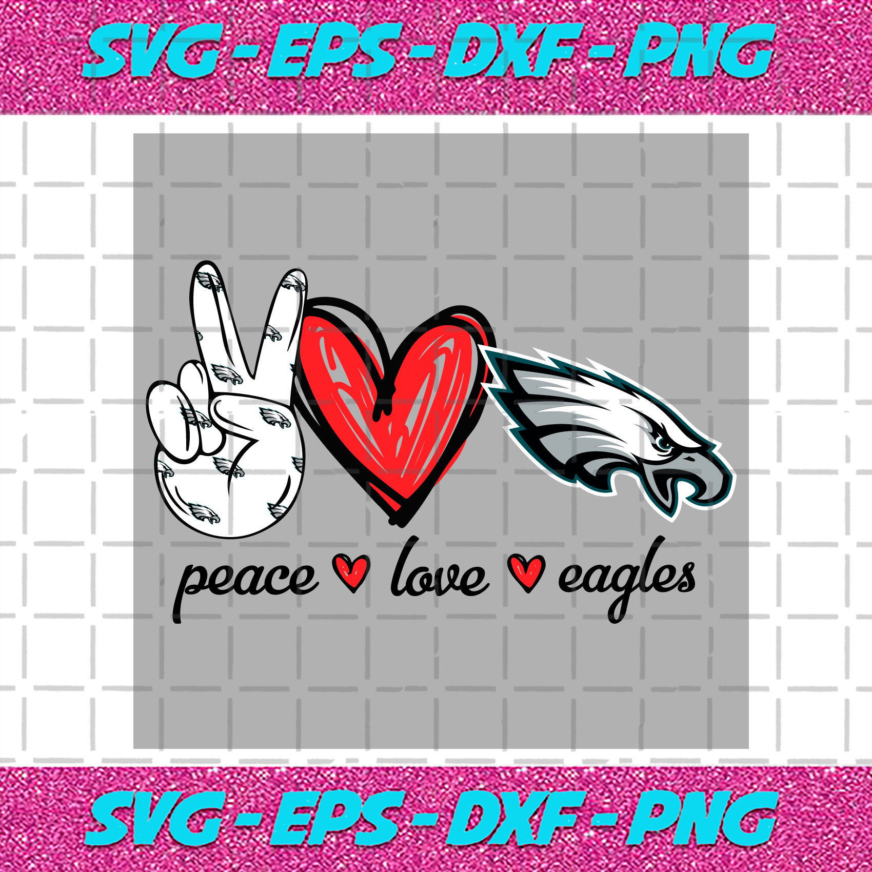 Peace Love Eagles Svg Sport Svg Football Svg Football Teams Svg Nf Bundlefunny