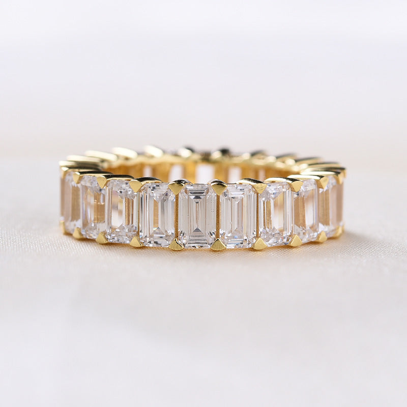 Emerald Cut Full Eternity Moissanite Ring – Lane Woods Jewelry