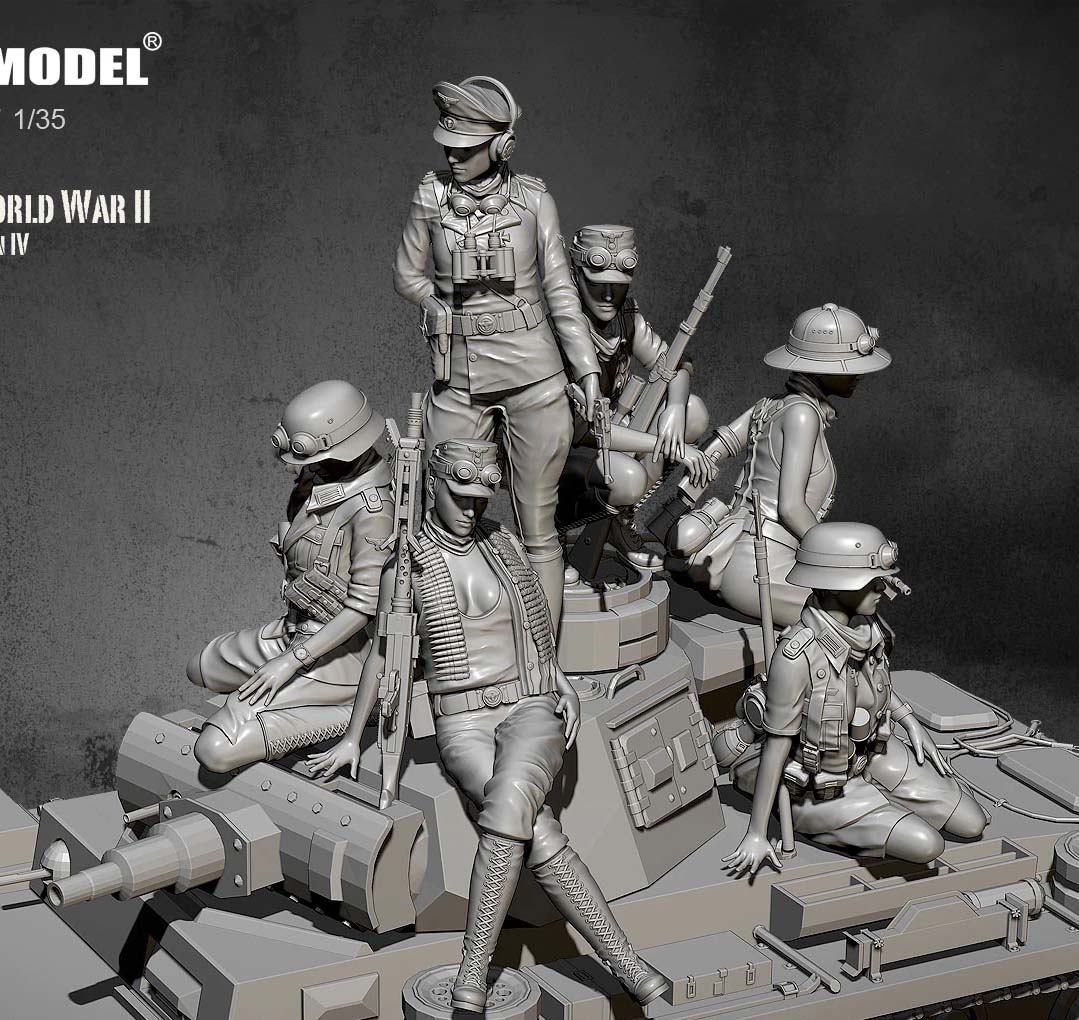 135 Wwii Dak Deutsche Weibliche Besatzung Für Pziv Panzermodelle Yufan Models Store 2897