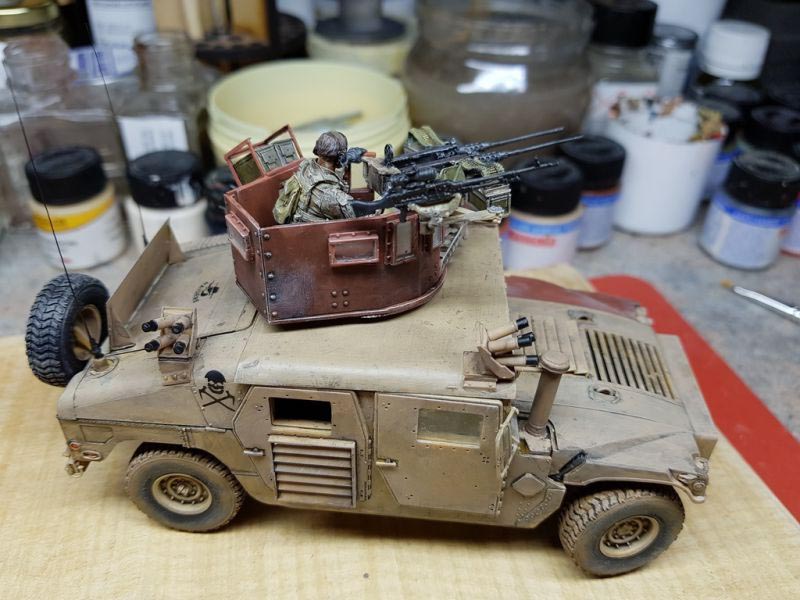machine gunner on hmmwv 1:35 scale model 6