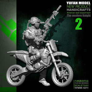 Yufan Model Original 75mm 1/24 Motorcycle  Us Army  Resin Soldier Yfww-1871