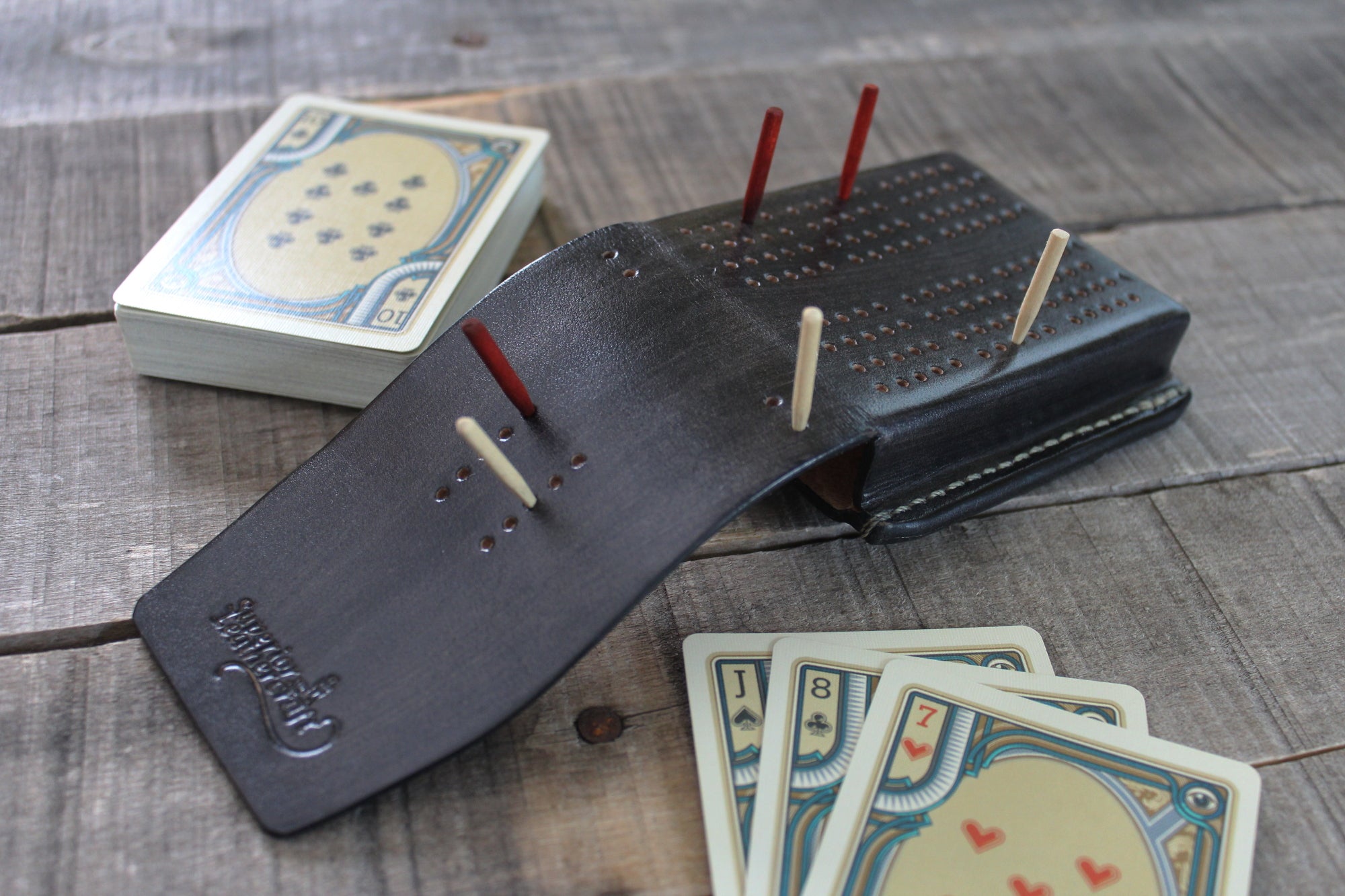 Travel Cribbage Board Granite Superior Leathercraft