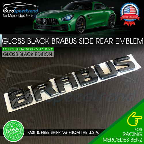 BRABUS Chrome Emblem Rear Side Trunk Lid 3D Badge AMG Mercedes Benz A