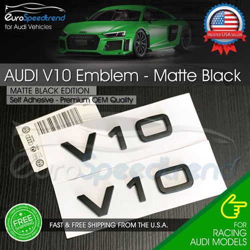 Audi V8T Emblem Matte Black OEM Side Fender Badge A4 A5 A6 A7 S6 Q3 Q5