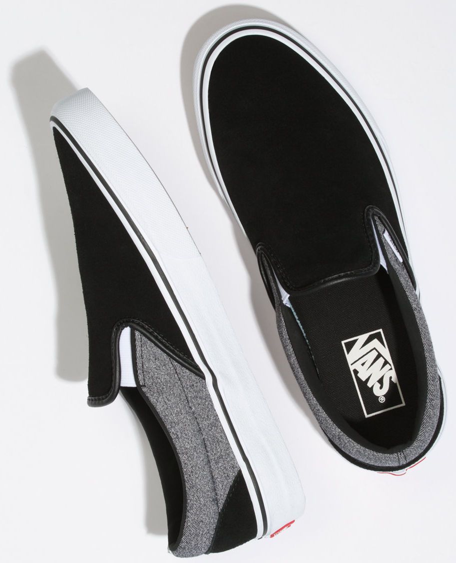 vans slip on suiting black