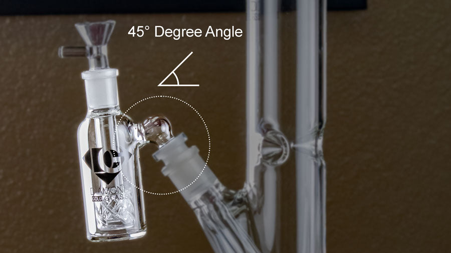 diamond glass 45 degree ash catcher with reti reactor percolator