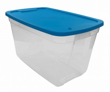 Total Solution® Medium Square Plastic Lid with Light Blue Seal