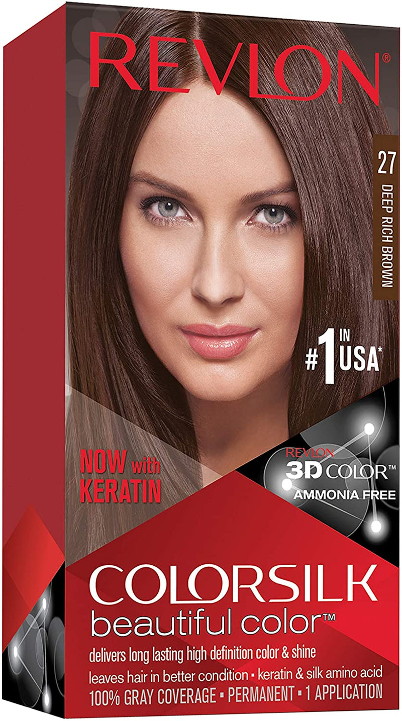 Revlon ColorSilk Beautiful Color Permanent Hair Color 27 Deep Rich Bro