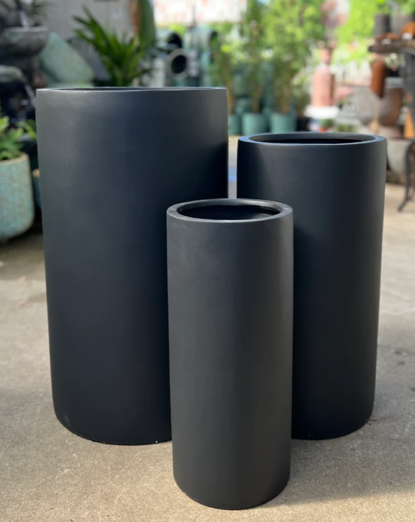 Northcote Pottery Black Fibreclay Cylinder Pot