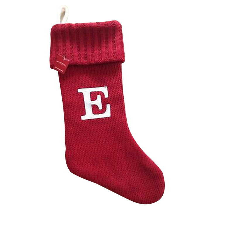 Knit Monogram Christmas Stocking Red ( E )