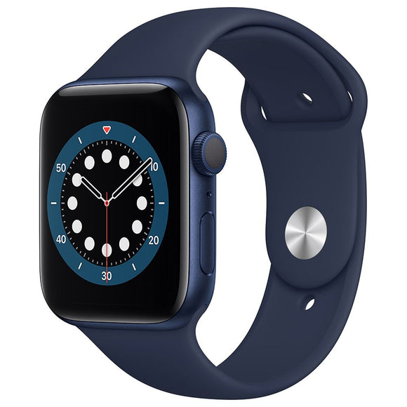 Apple Watch Series 6 GPS 44mm Blue Aluminum Smartwatch - Deep Navy Spo ...