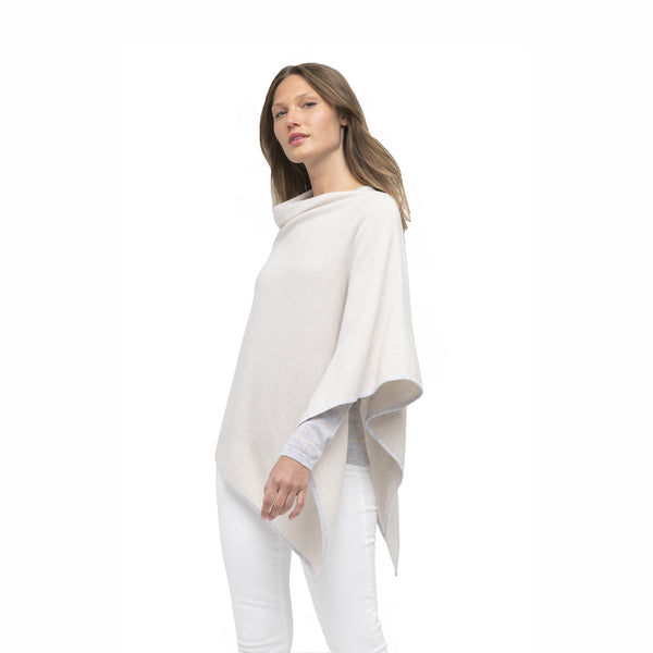 Contrast Trim Poncho