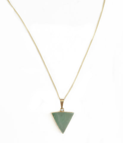 Aventurine triangle necklace