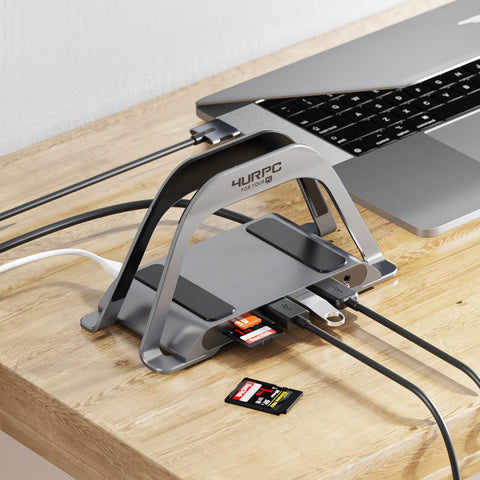 HU 104C USB C 10-in-2 MacBook Vertical Dock for MacBook Pro Air