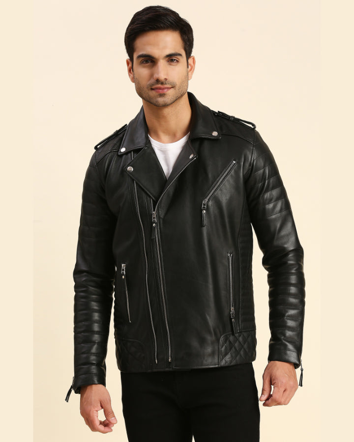 Red Bridge Mens Leather Jacket Genuine Leather Biker Jacket with Swea, €  249,90