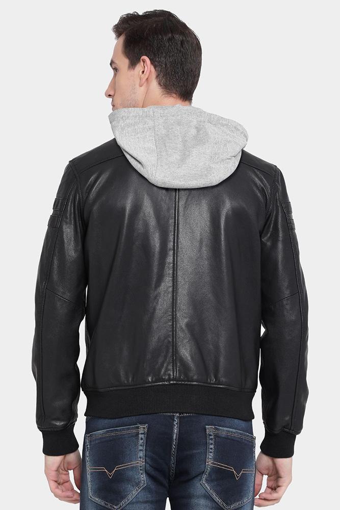 hooded leather