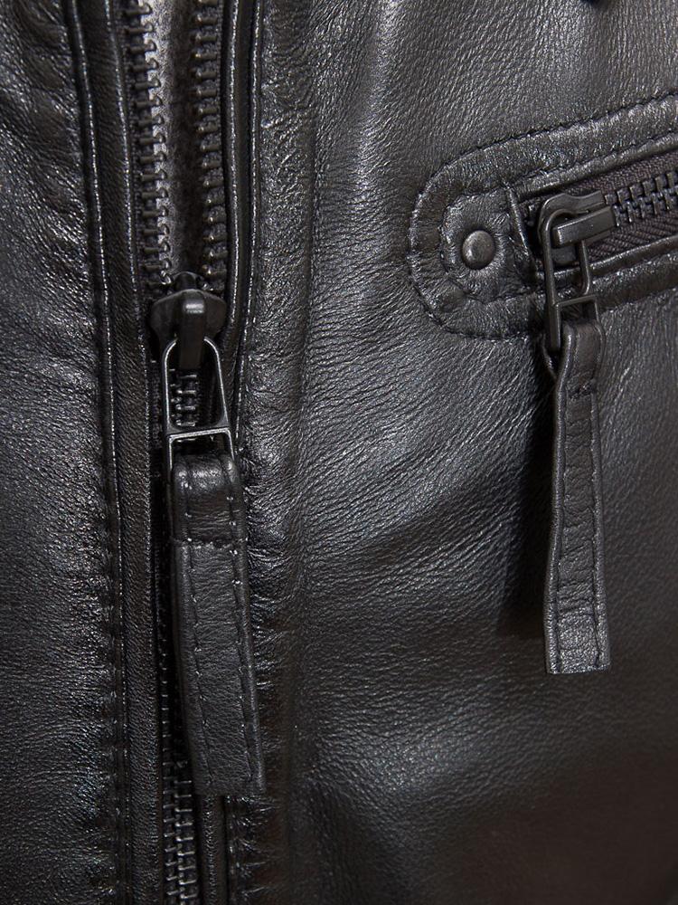 Mens Simon Black Hooded Leather Jacket - Shopperfiesta
