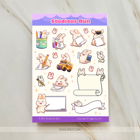 Sticker Sheet: J013 Reading Bun – EGGUINO