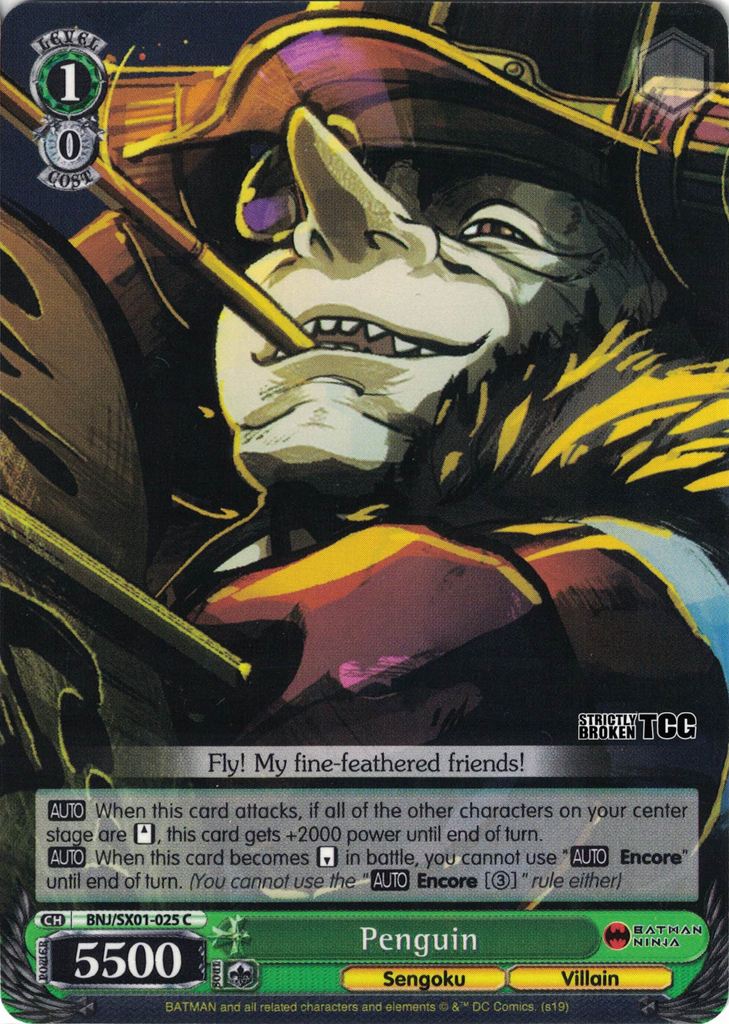 BNJ/SX01-025 Penguin - Batman Ninja English Weiss Schwarz Trading Card –  Strictly Broken TCG