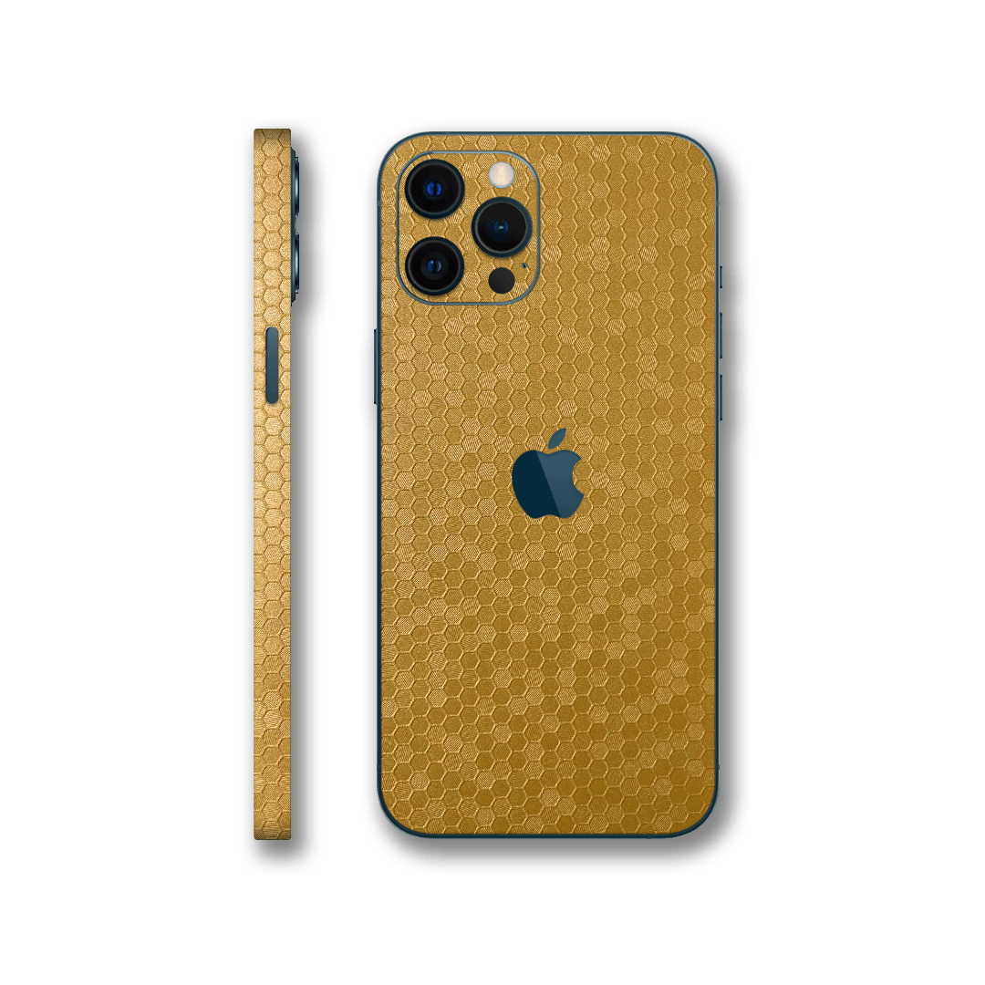 Iphone 12 Pro Max Honeycomb Gold 3d Textured Skin Limited Yellowskinz